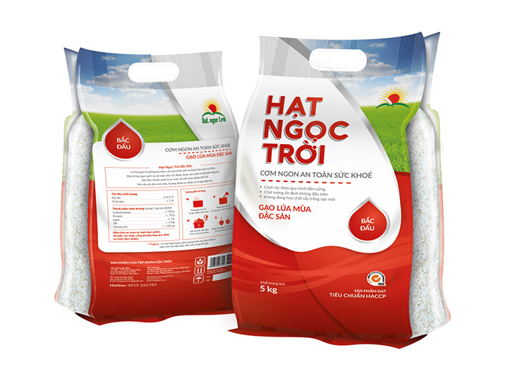 In túi nilon đựng gạo